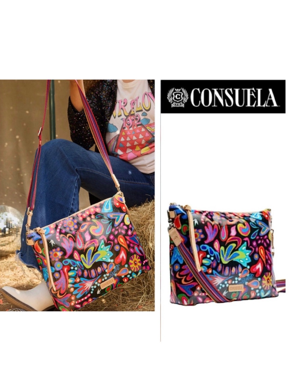 ⭐️🌈 Consuela Sophie Black Swirly Downtown Crossbody! 🌈🌟
